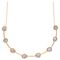 April in Paris Designs Gold Vermeil Keisha Pearl Choker Necklace 