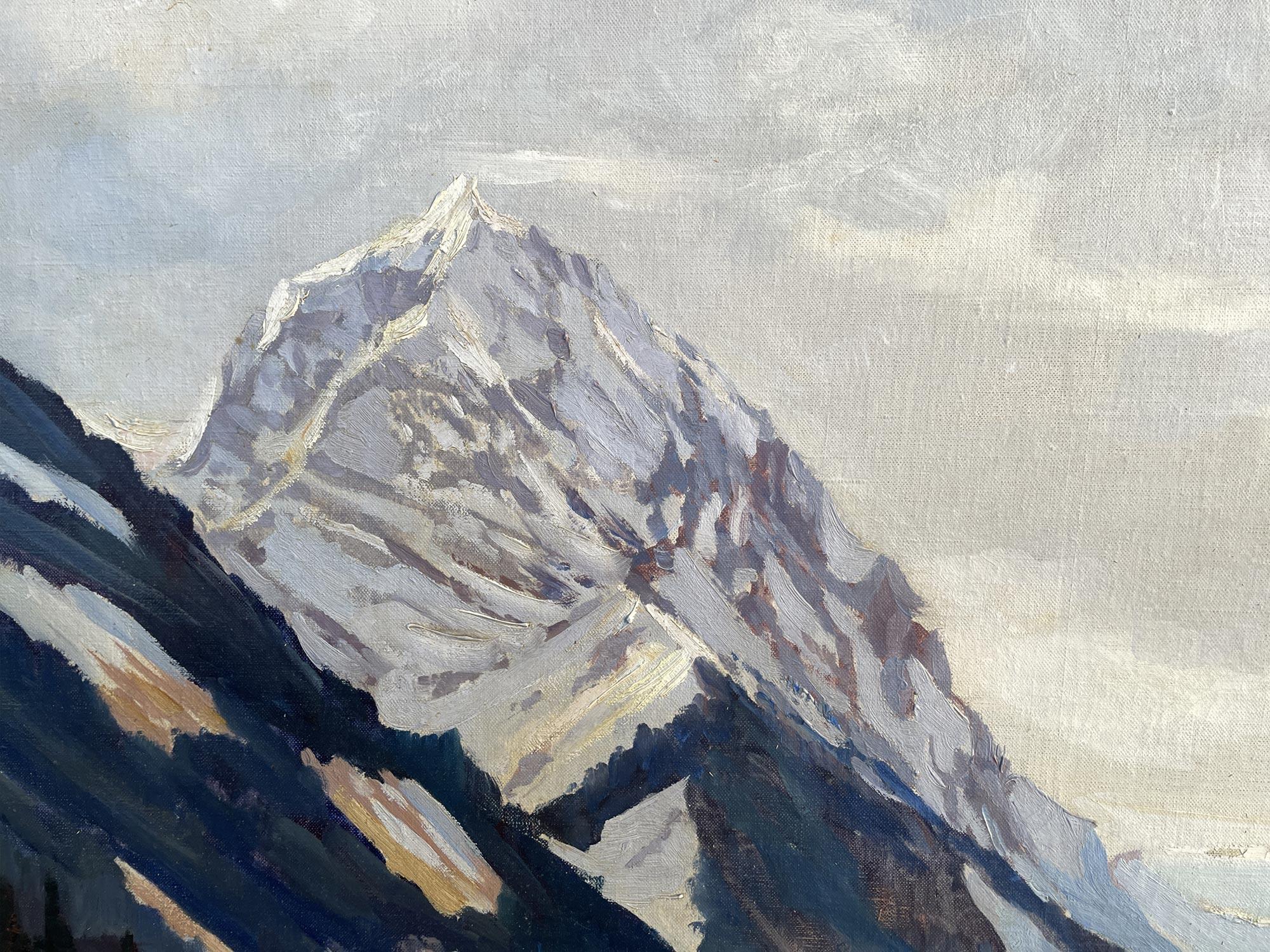 Avril dans les montagnes - Huile sur toile de Fritz Schwaiger - 1920 en vente 1