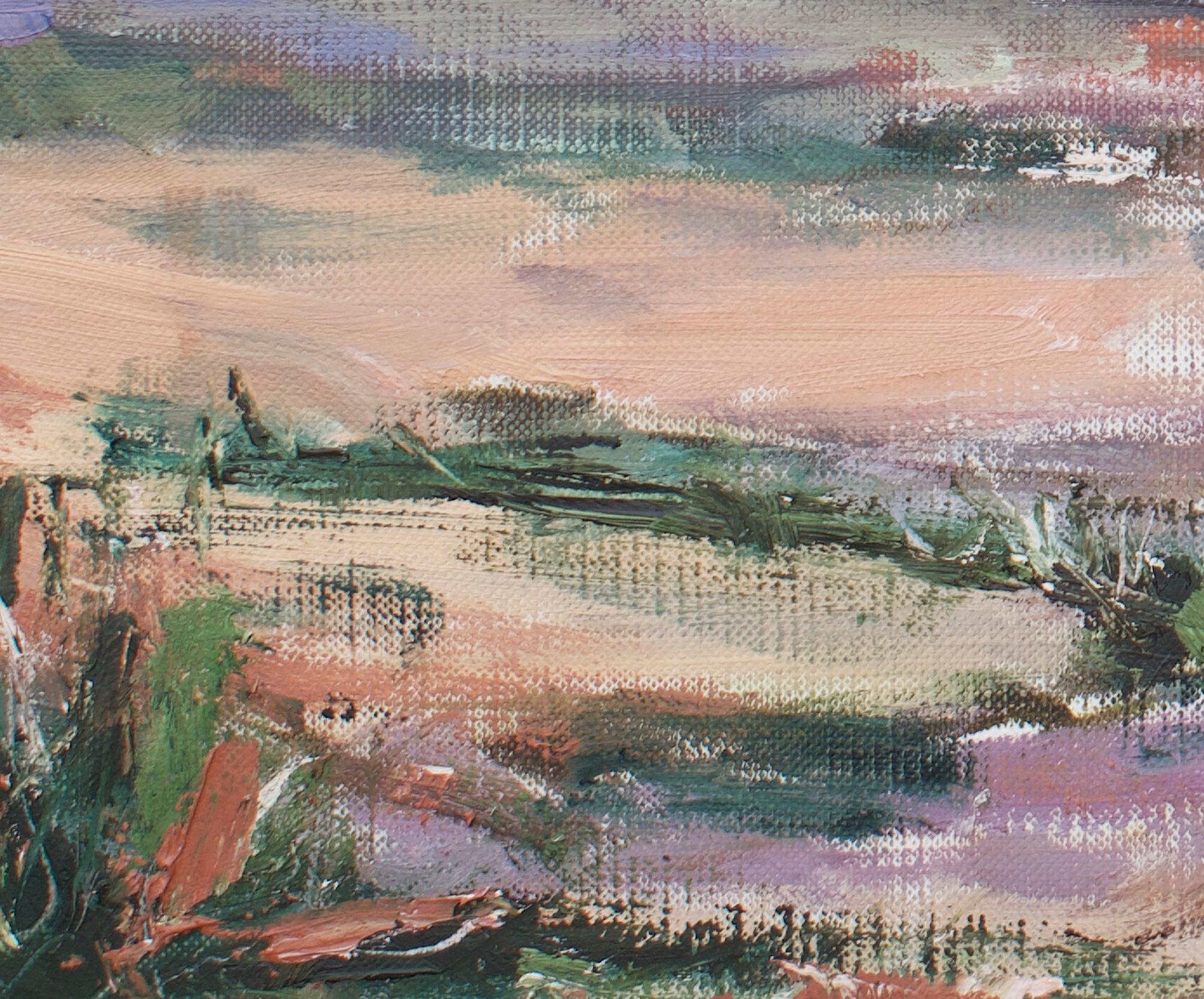 Desert Horizon I, Original signiertes impressionistisches Landschaftsgemälde, Ölgemälde (Abstrakter Impressionismus), Painting, von April Moffatt