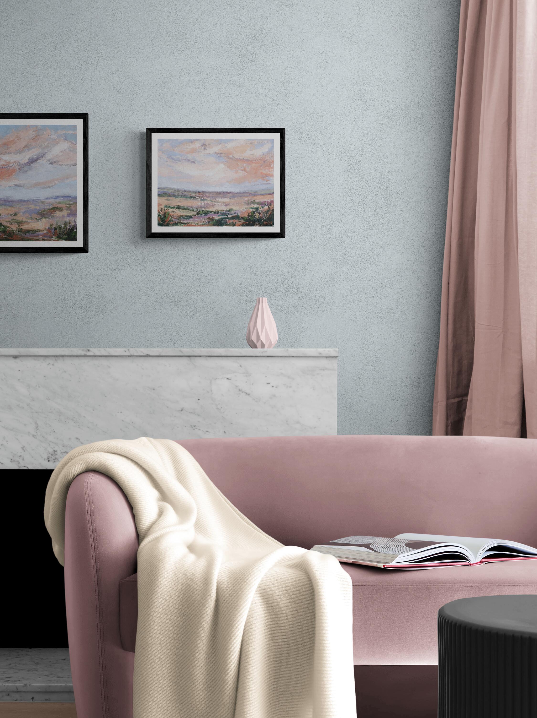 Horizonte desértico I, pintura al óleo original firmada Paisaje impresionista en venta 3