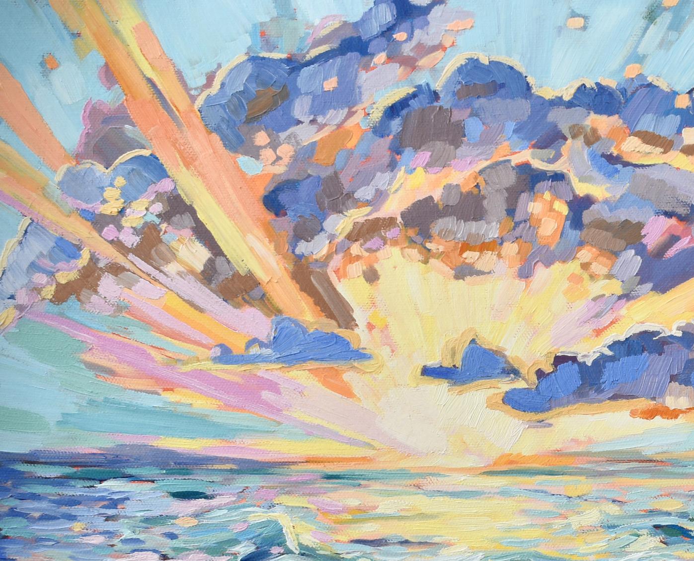 Paradies an der Golfküste, originales zeitgenössisches impressionistisches Landschaftsgemälde – Painting von April Moffatt
