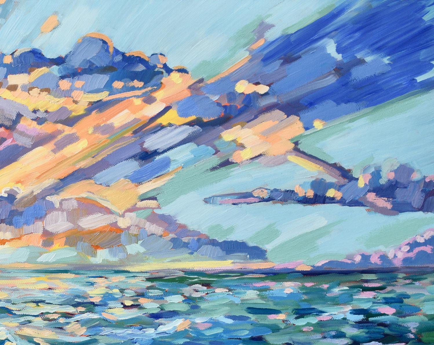 Paraíso en la Costa del Golfo, pintura original de paisaje impresionista contemporáneo - Painting Impresionista abstracto de April Moffatt
