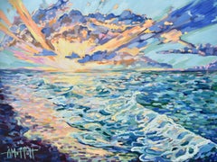 Paradise de la côte du Golfe, peinture de paysage impressionniste contemporaine originale