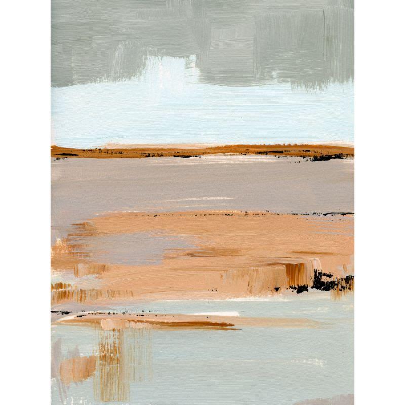 April Moffatt Abstract Painting - Neutral Desert I, Original Contemporary Abstract Landscape Acrylic Painting
