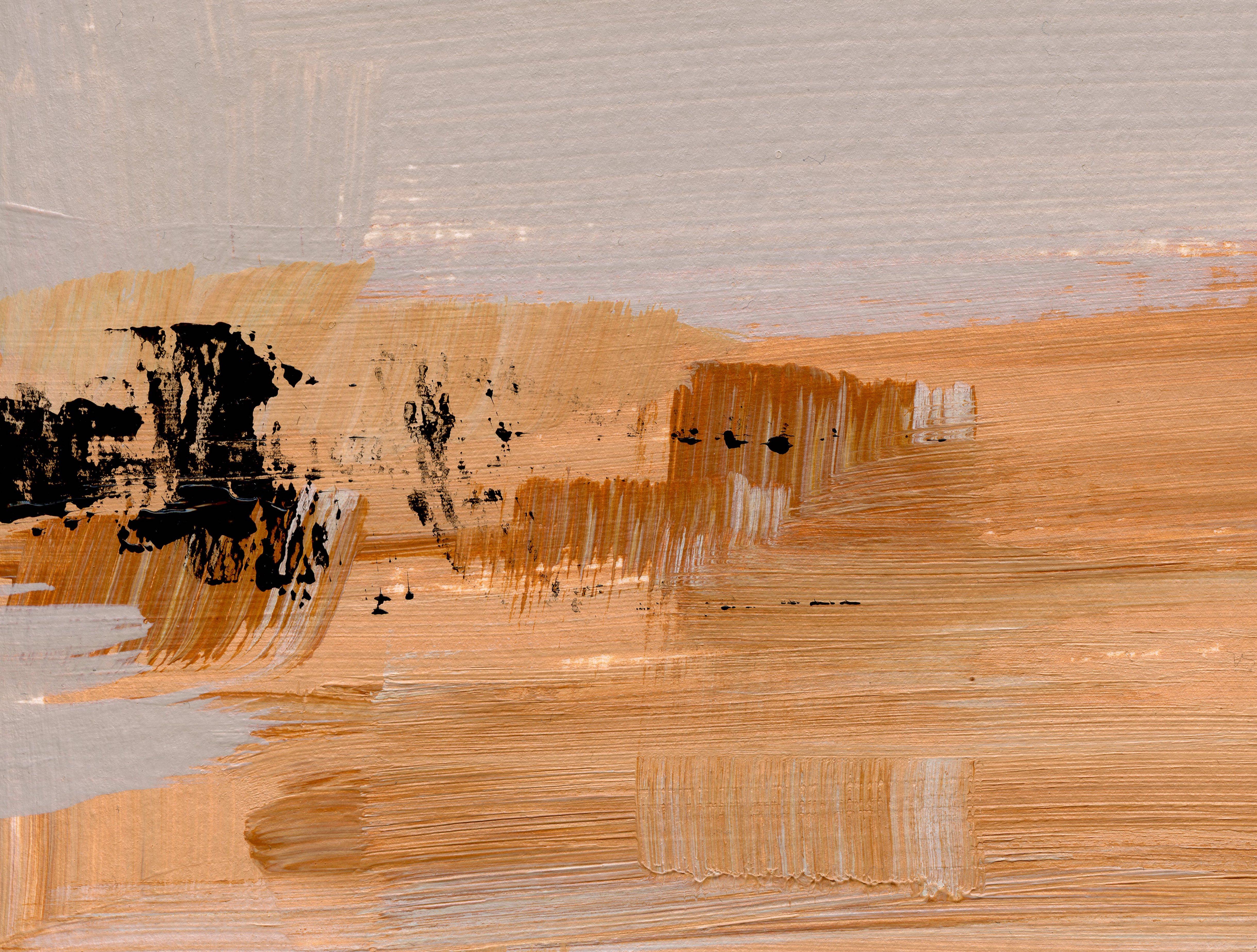 Desierto neutro II, Pintura acrílica original de paisaje abstracto contemporáneo - Painting de April Moffatt
