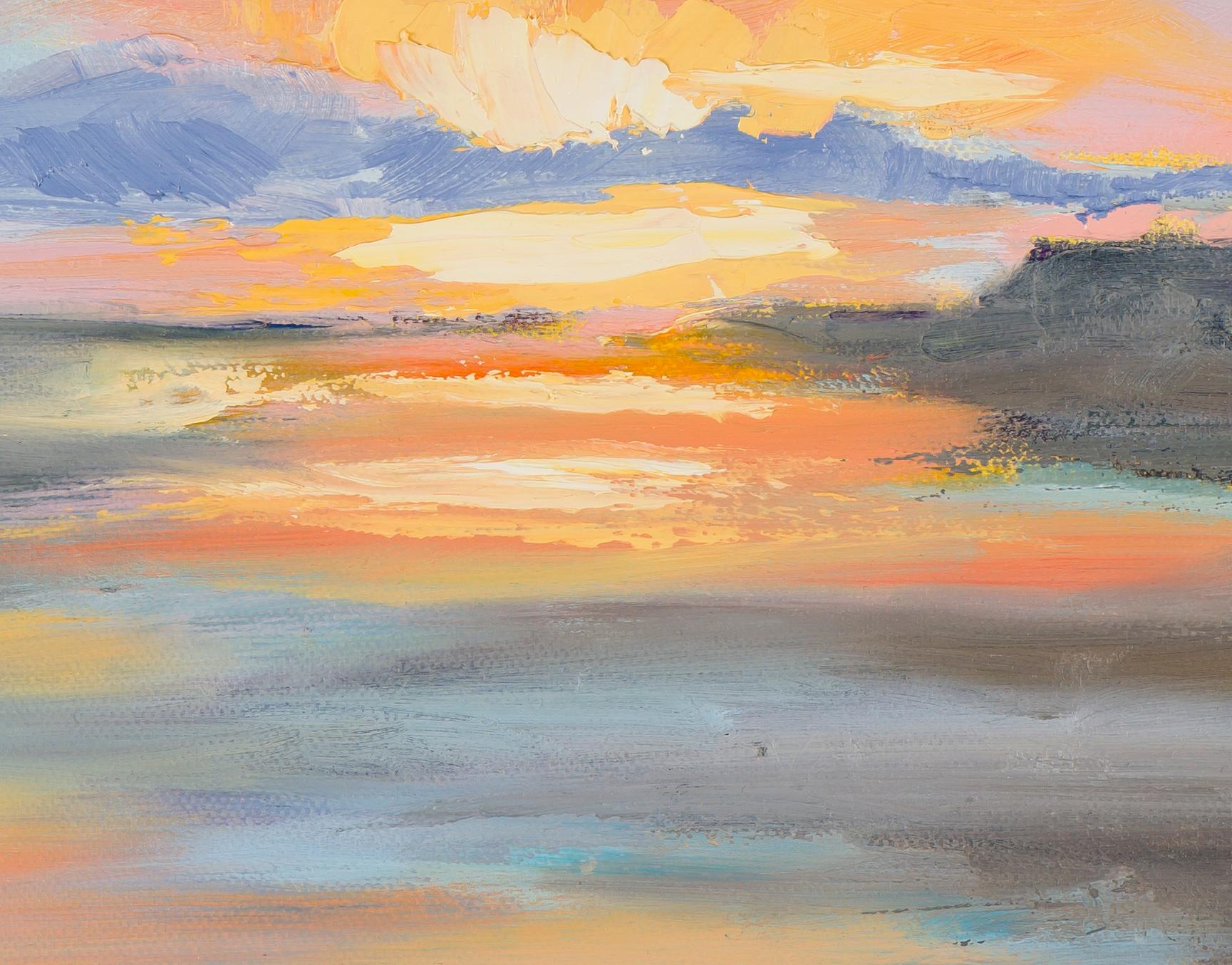Pastel Clouds Over Folly Beach, Original Contemporary Landscape Painting
20