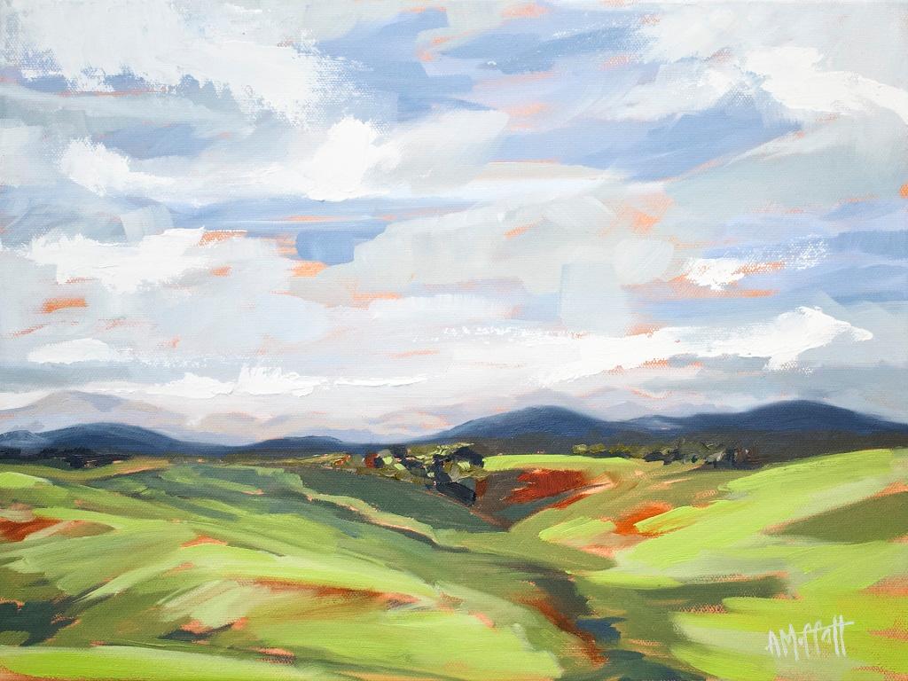 Original signiertes impressionistisches Landschaftsgemälde, Upstate South Carolina – Painting von April Moffatt