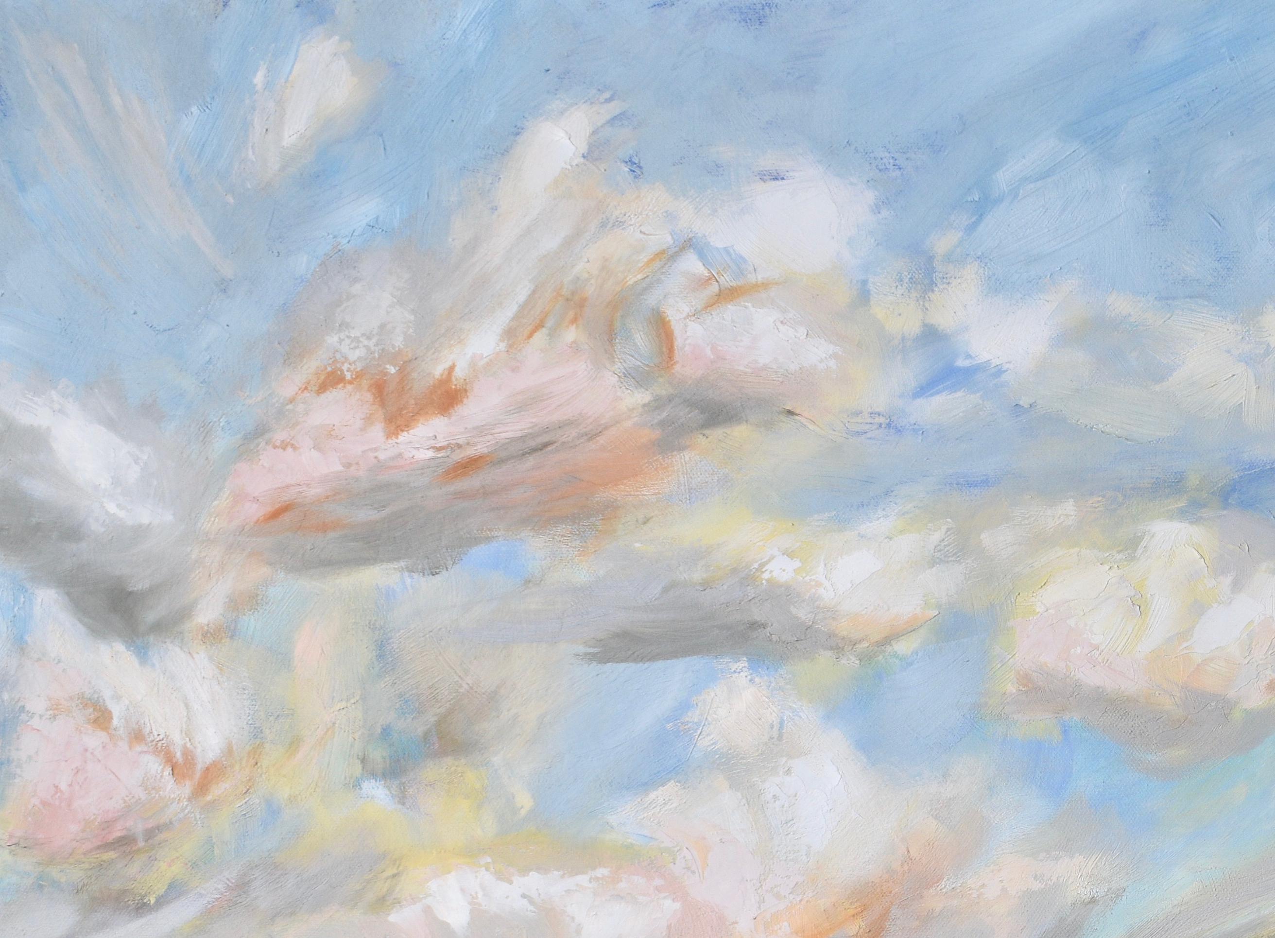 Marque d'hiver chaude, peinture de paysage impressionniste contemporaine originale signée - Painting de April Moffatt