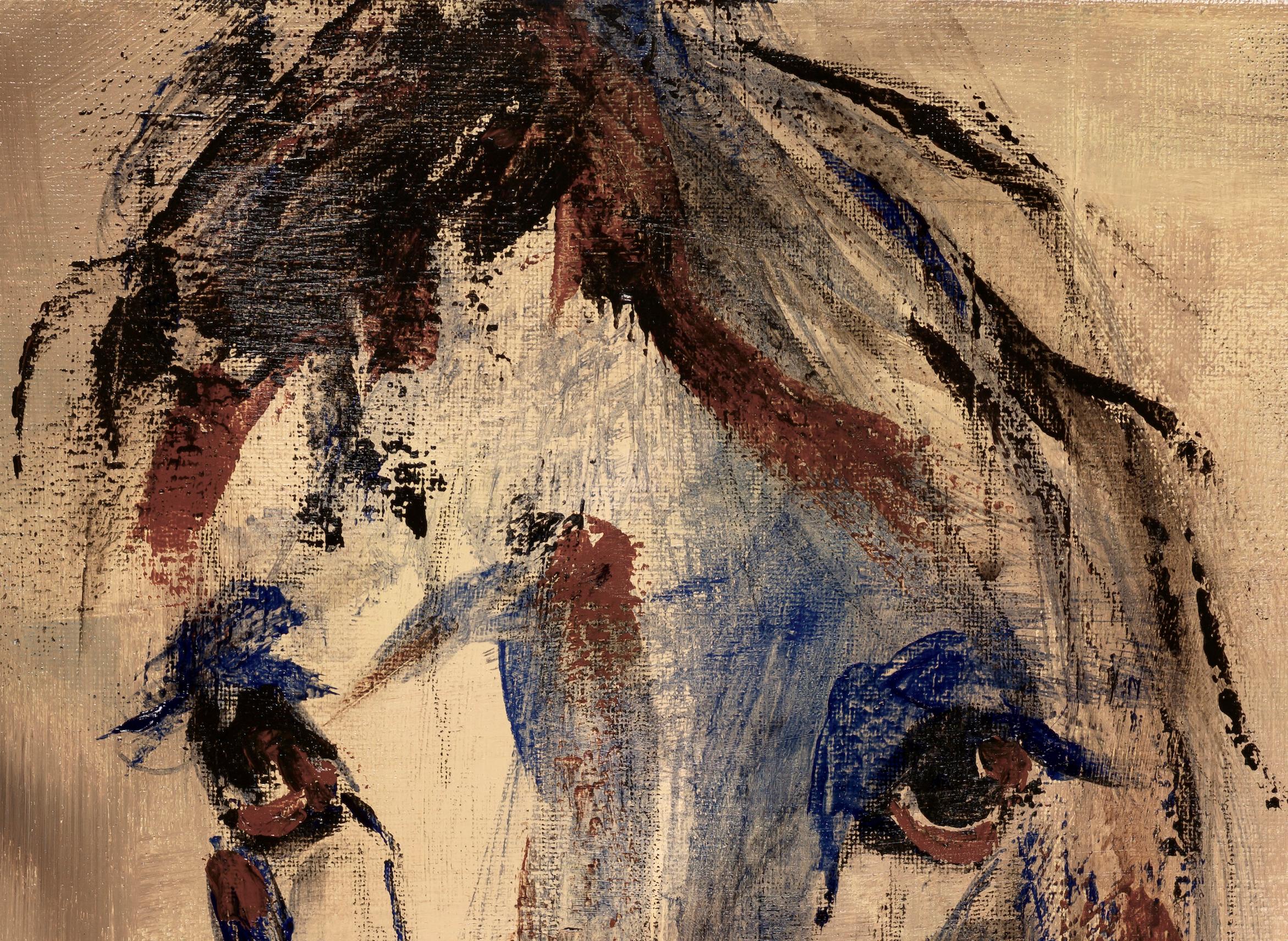 Peinture originale de ferme équestre contemporaine signée Wild Beauty - Expressionniste Painting par April Moffatt