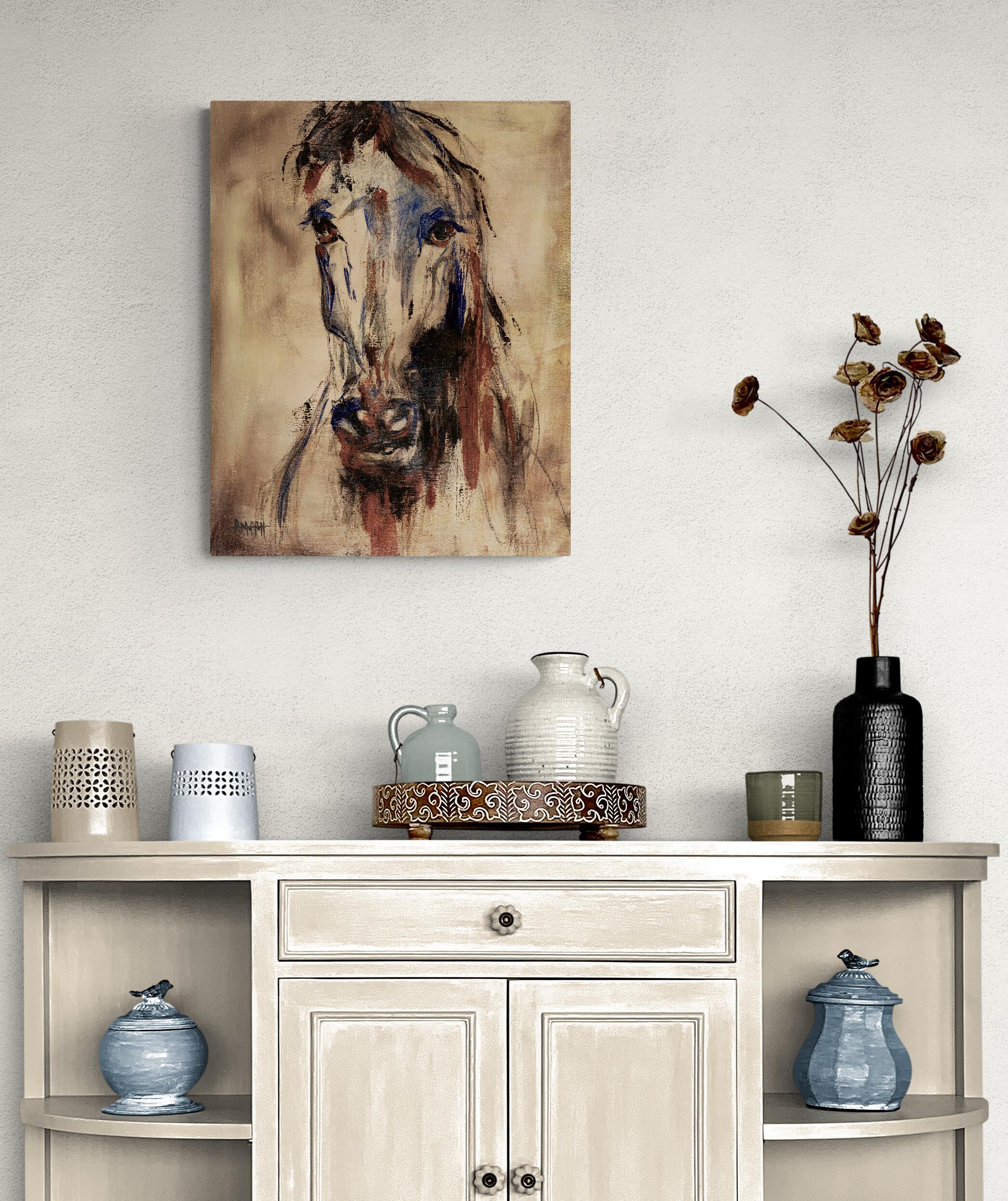 Wild Beauty, Original Signed Contemporary Farmhouse Equestrian Painting For Sale 5