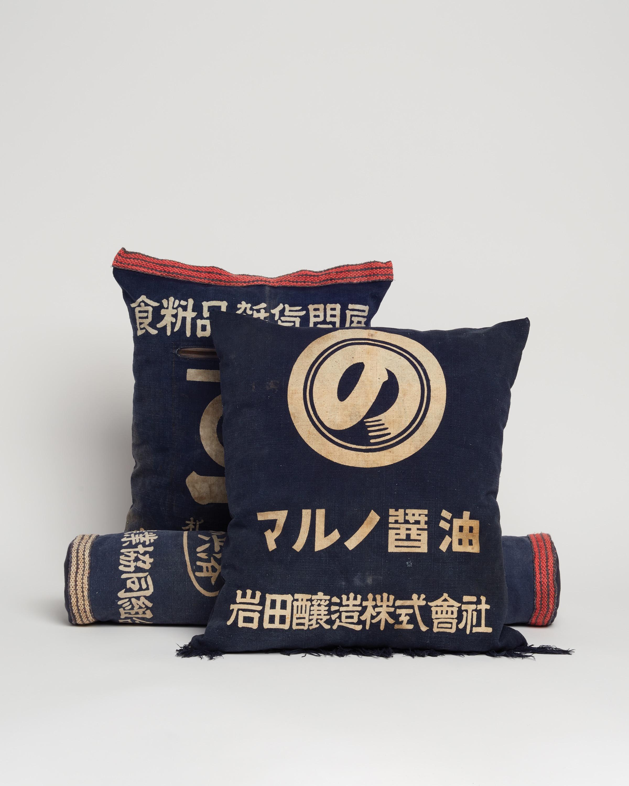 American Apron Bolster Pillow 'Maekake Japanese Aprons', 