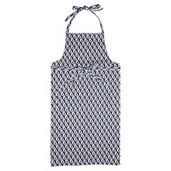 Apron Cubi Blu Print 100% Cotton by La DoubleJ, Made in Italy