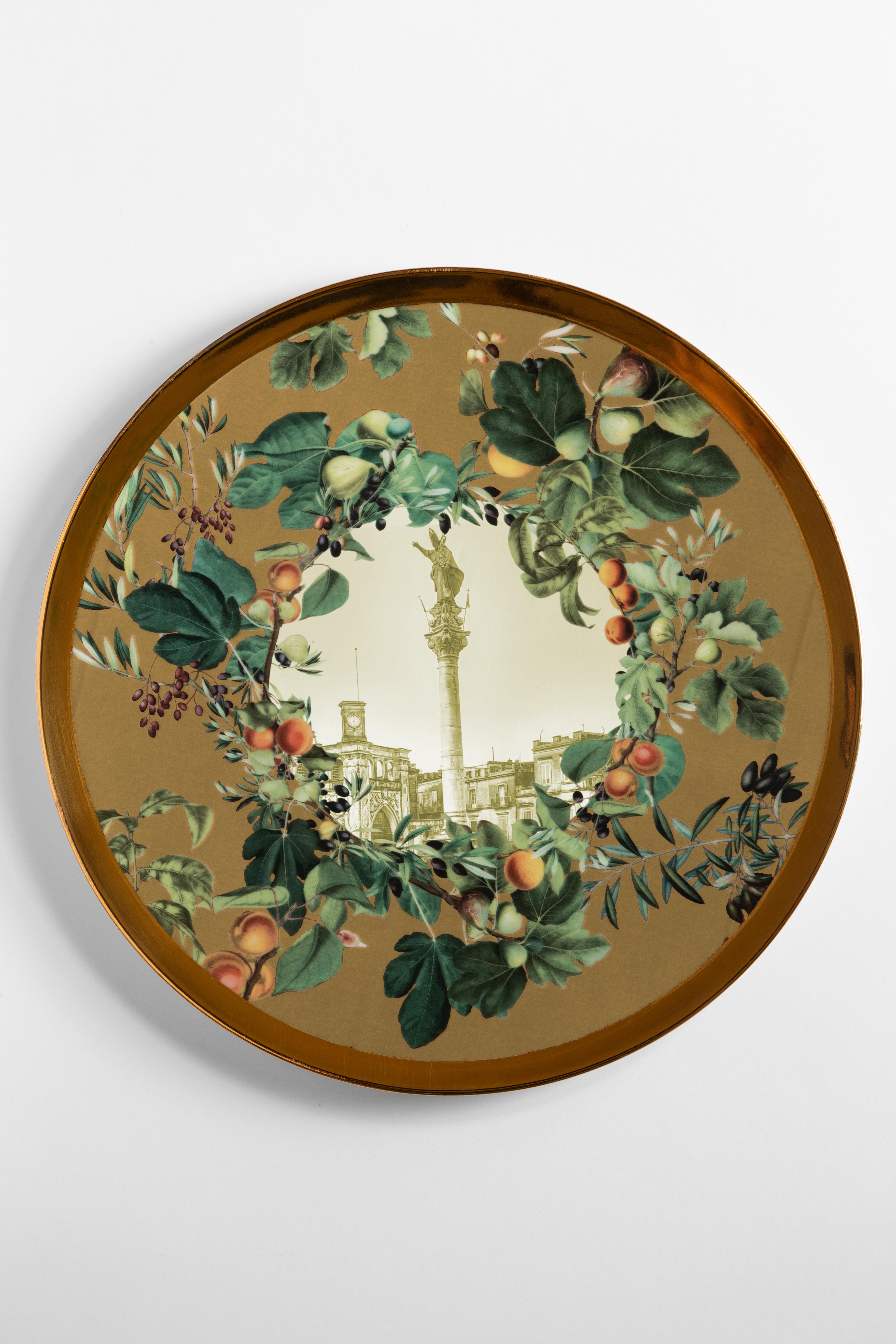 Italian Apulia, Three Contemporary Porcelain Platters with Decorative Design For Sale