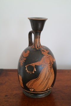 Apulian Greek Red-Figure Lekythos with Maenad