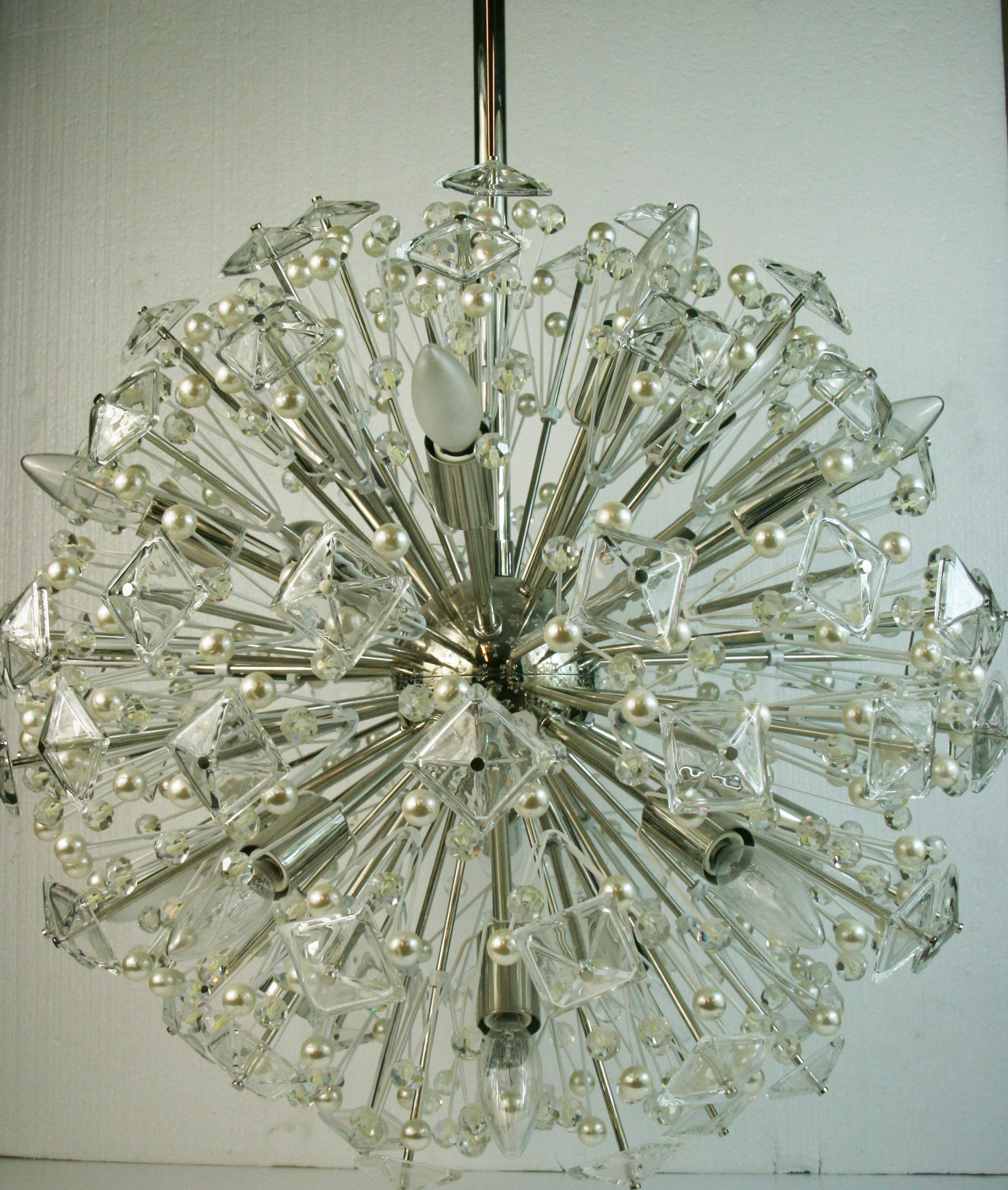 A Sputnike Crystal Prisims and Ball Chandelier Designed by Kate Spade 2012 For Sale 3