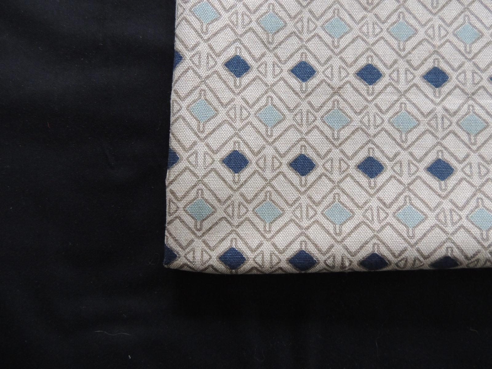 Aqua and green diamond pattern fabric fragment.
Printed linen fabric.
Sold as is.
Ideal for pillows or upholstery.
Size: 28
