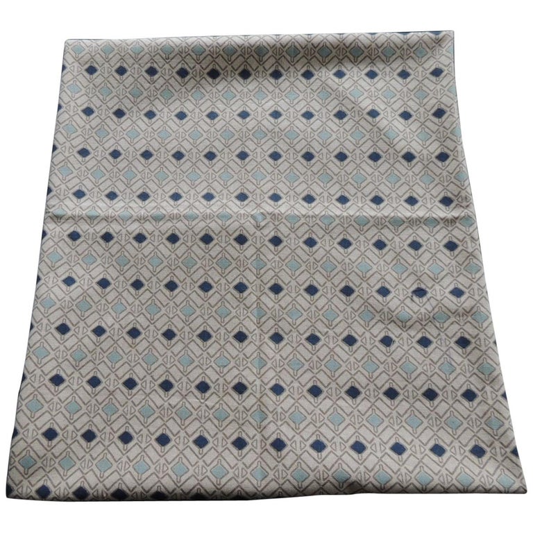 Aqua and Green Diamond Pattern Fabric Fragment For Sale at 1stDibs