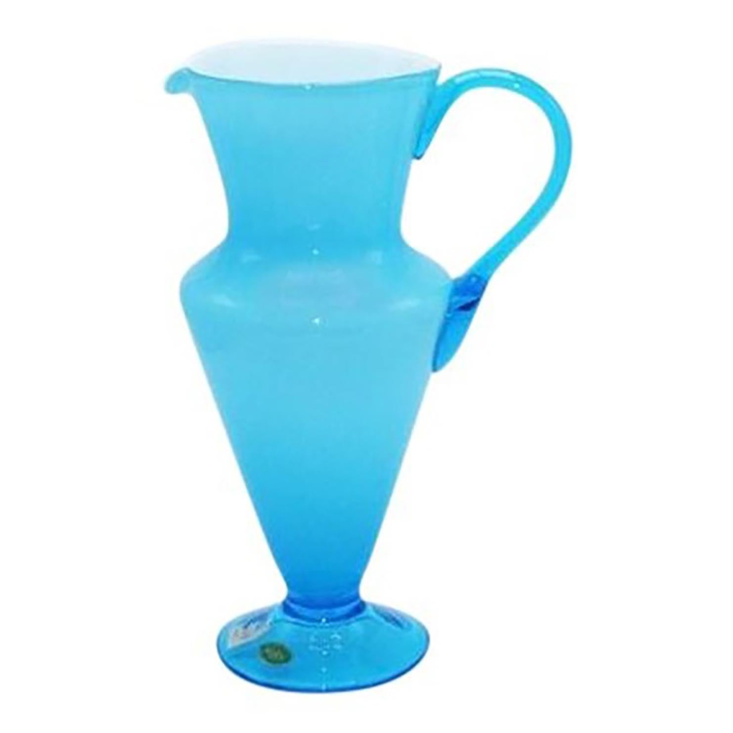 white glass pitcher