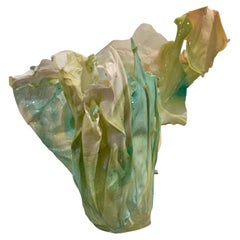 Aqua Blue Organic Biomaterial Sculptural Vessel