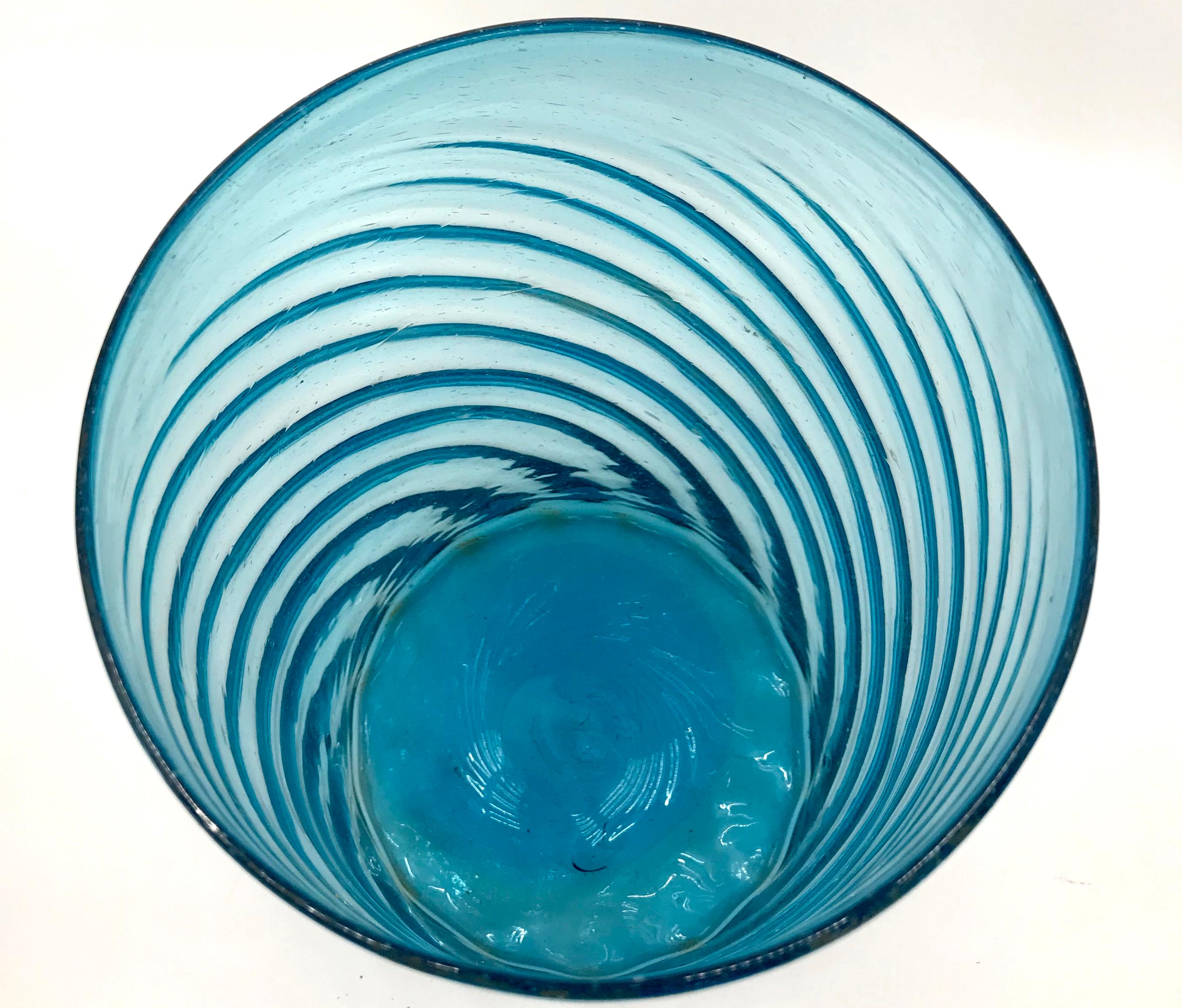 aqua blue glass vase