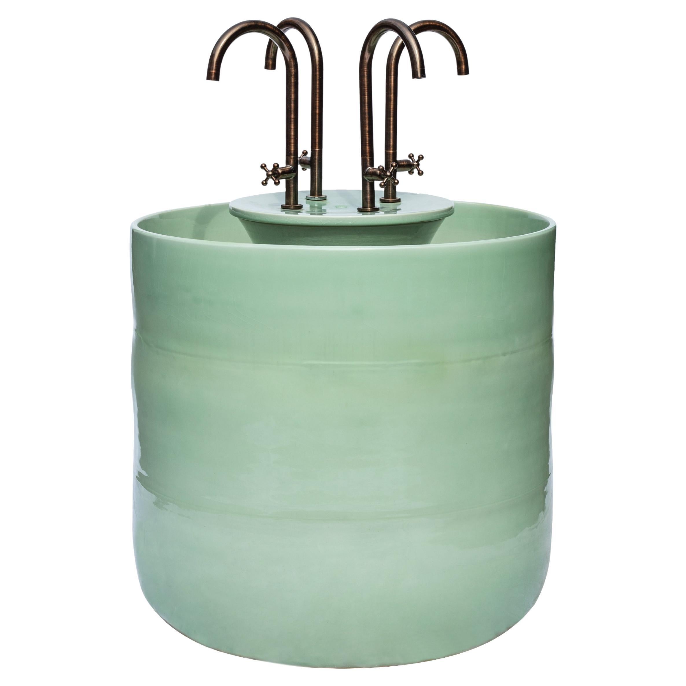 Aqua Botanica Washbasin by WL Ceramics For Sale