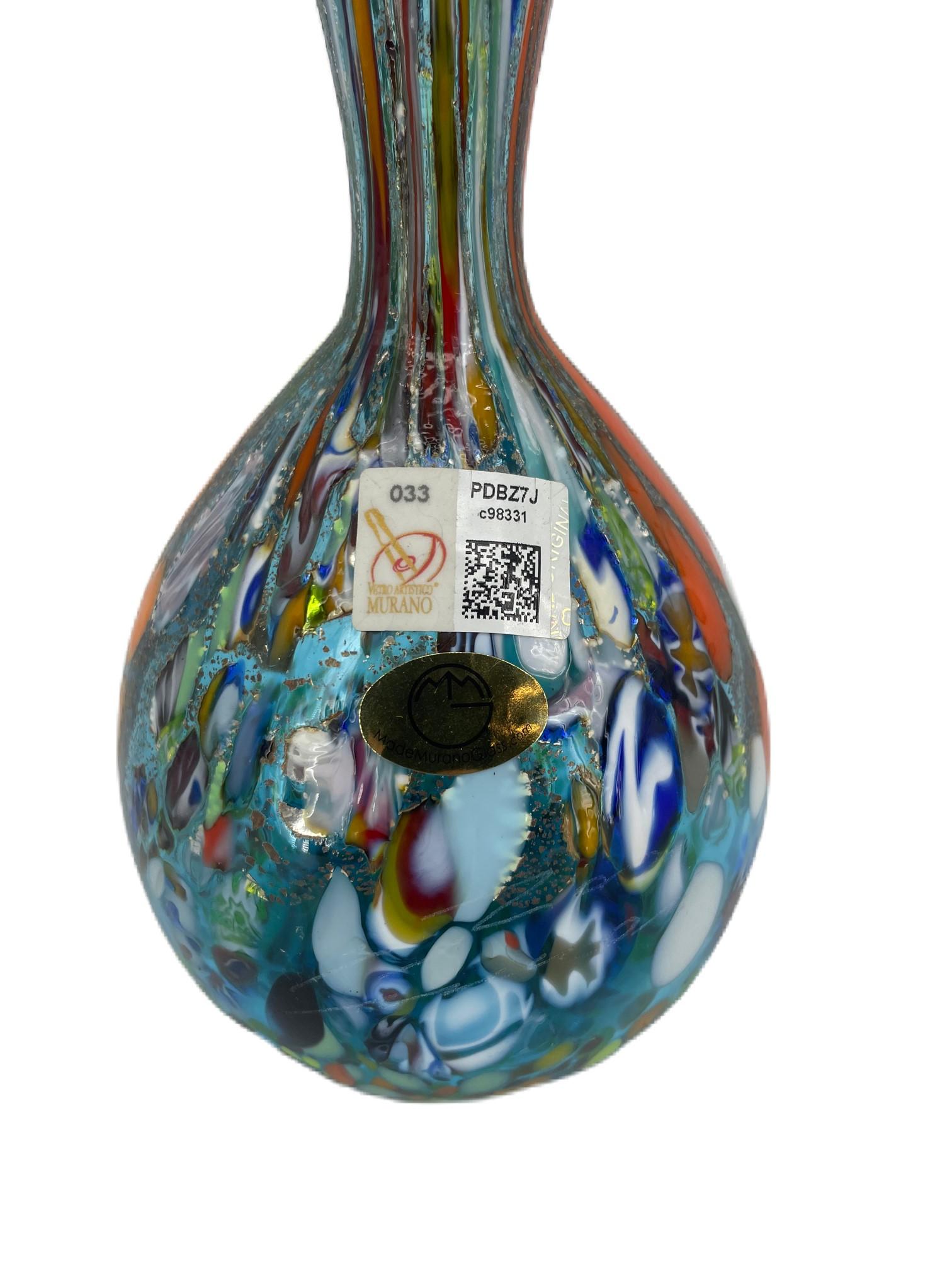 Aqua Calla Murrina Fantasy Aquamarine Vase by Imperio Rossi In Excellent Condition For Sale In Tilburg, NL