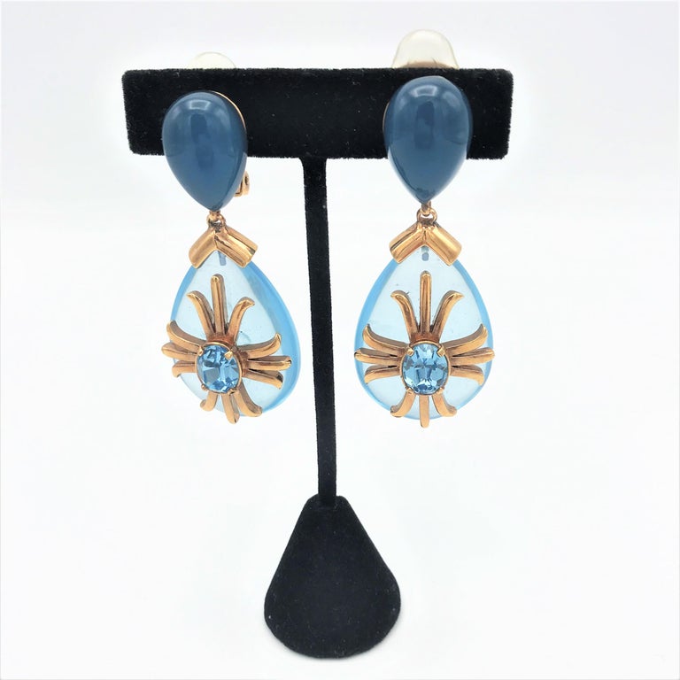 De Cavalier Aqua drop earrings 305