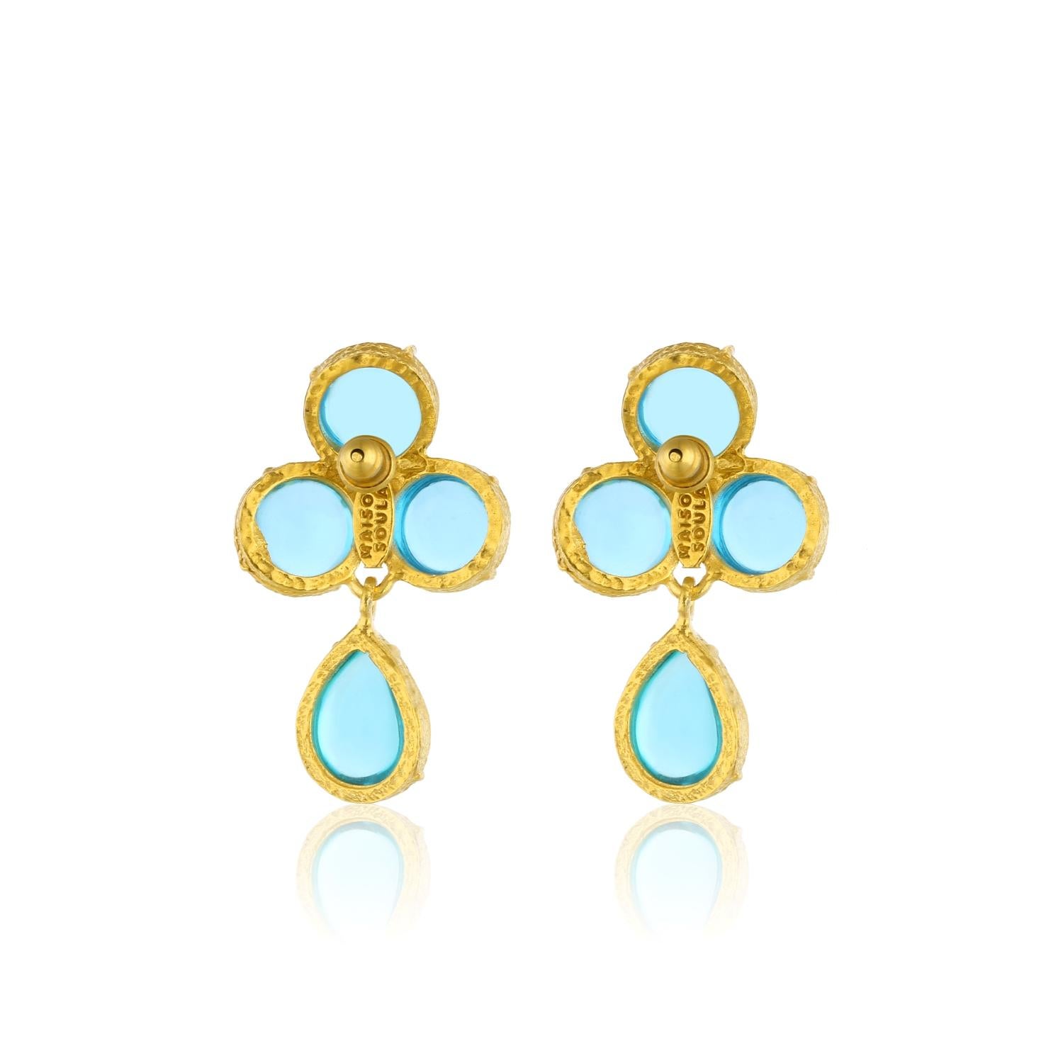 Artisan Aqua Earrings - Aquamarine Blue For Sale