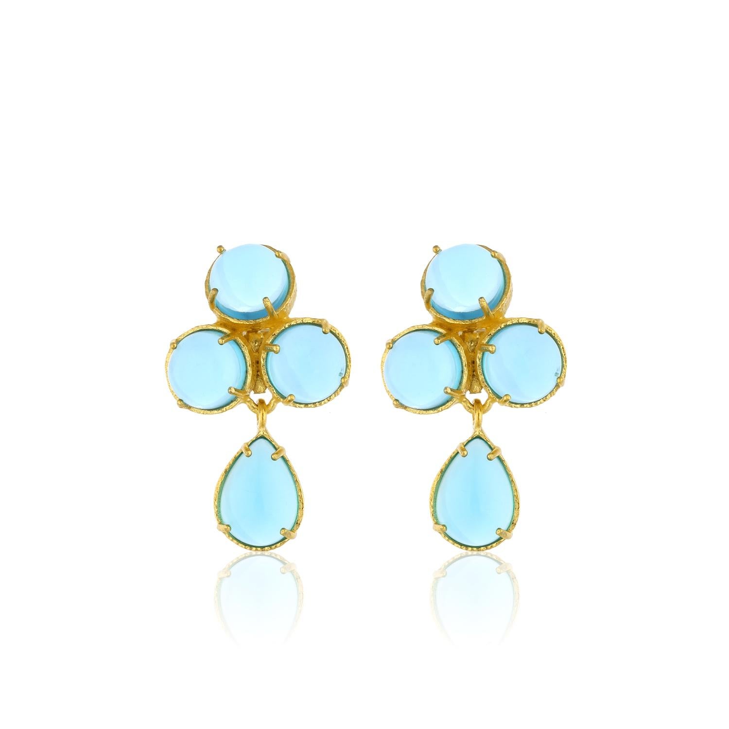 Aqua Earrings - Aquamarine Blue For Sale