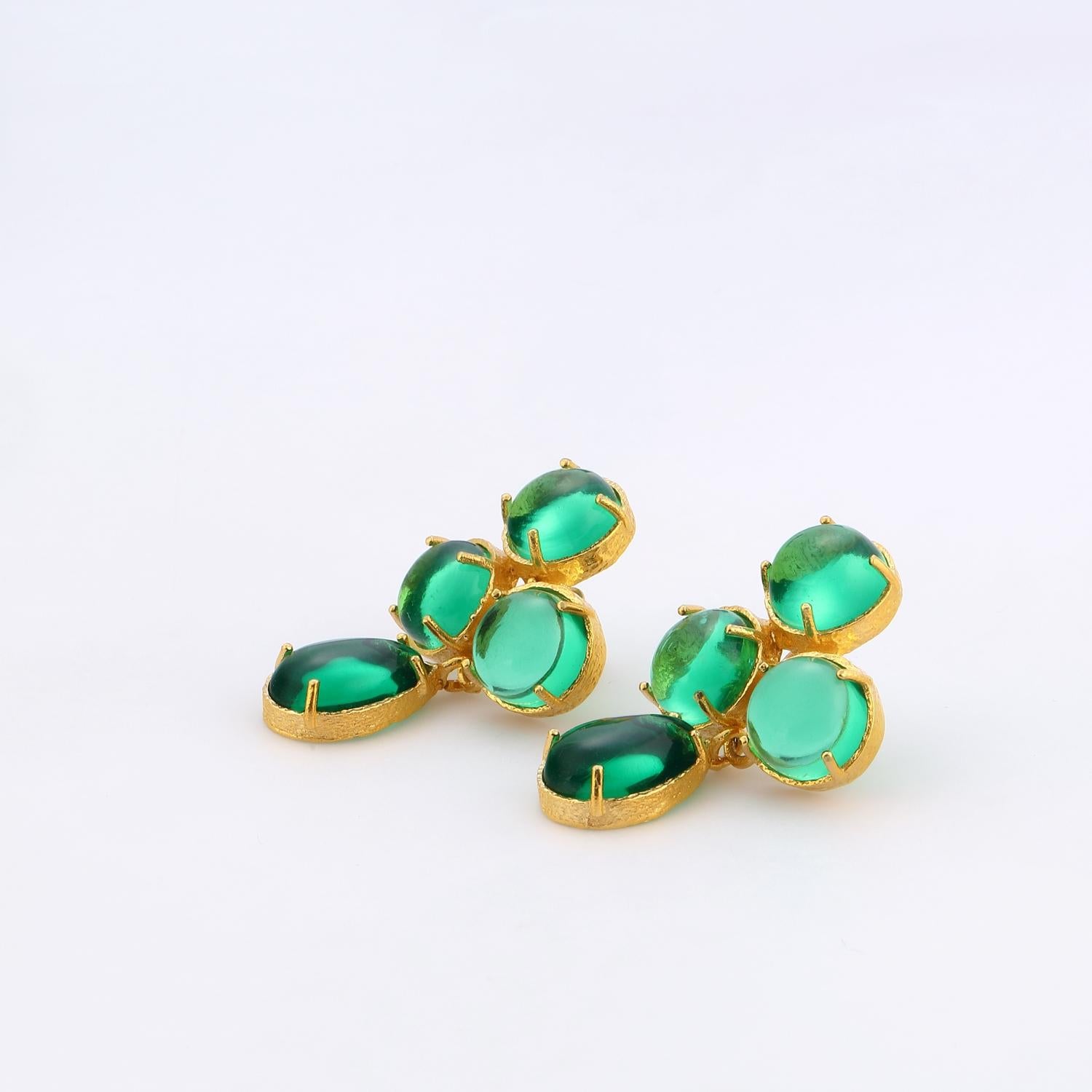 Aqua Earrings - Green In New Condition For Sale In Beyoğlu/İstanbul, 34
