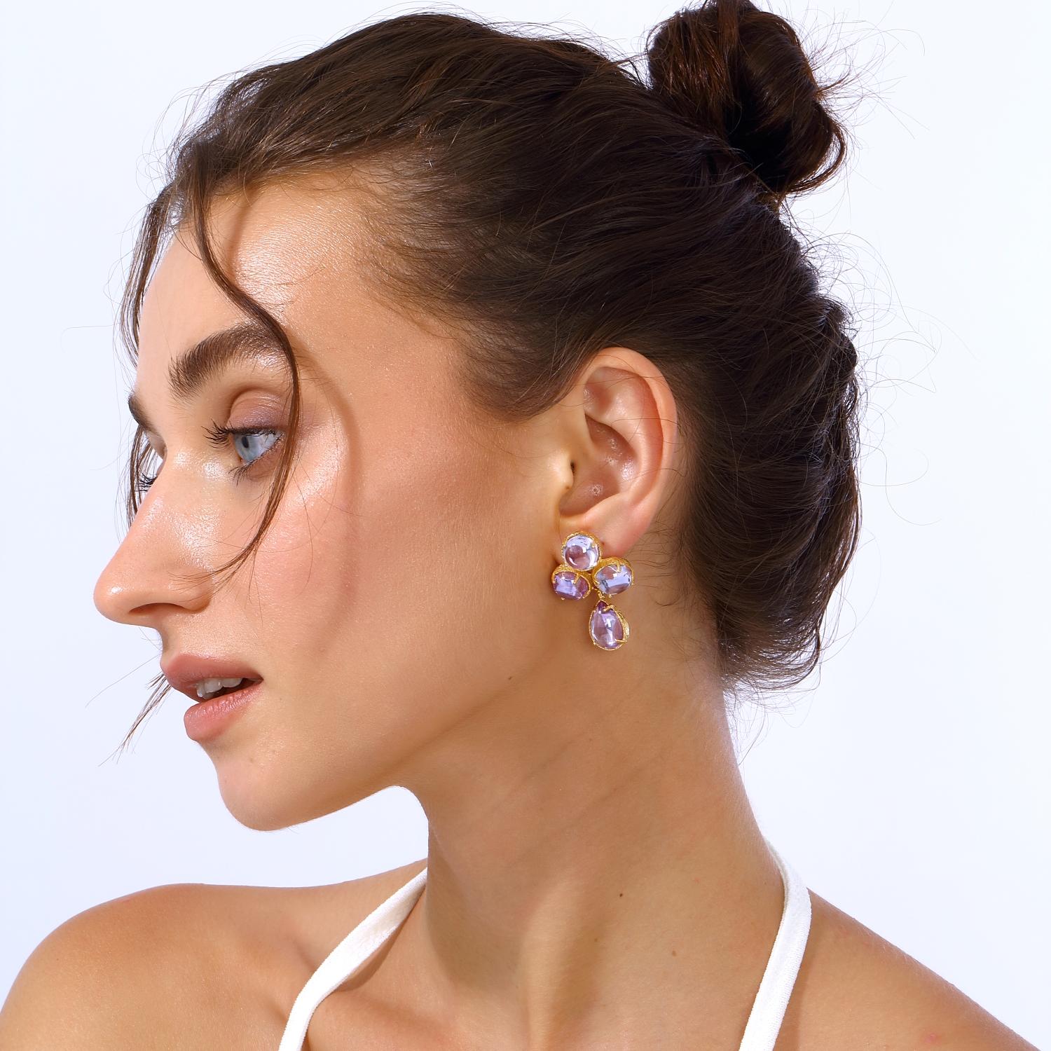 * Unique Design: The Aqua Earrings capture the essence of fluid elegance, featuring a refined, cascading design inspired by the movement of water. Adorned with carefully selected natural stones, they bring a touch of effortless sophistication to any