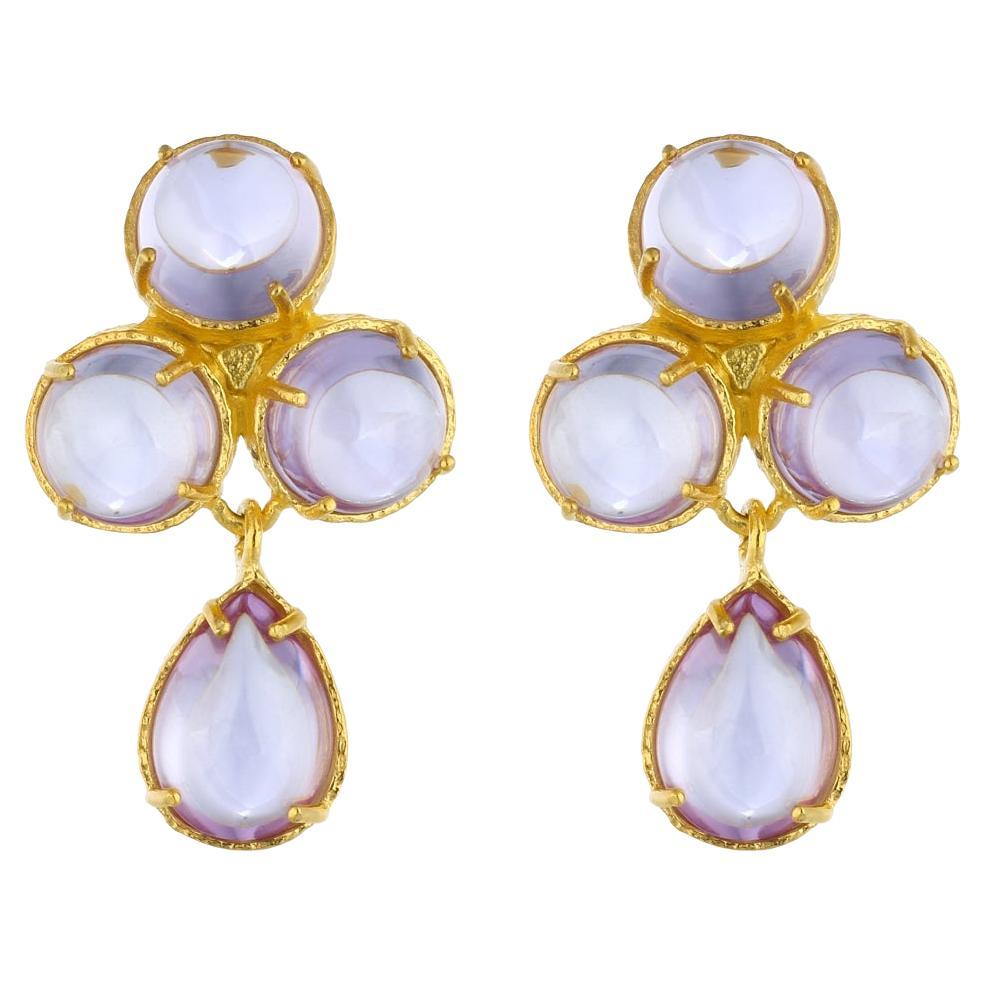 Aqua Earrings - Light Amethyst For Sale