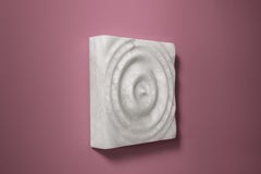 Aqua Fossil Drop Light Wall Sculpture in Alabaster by Amarist Studio