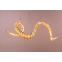 Aqua Fossil Light II Ceiling Lamp in Alabaster & Resin by Amarist Studio