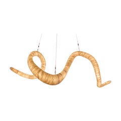 Aqua Fossil Light II Ceiling Lamp in Alabaster 
Resin by Amarist Studio