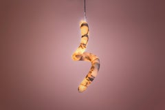 Aqua Fossil Light III Mini Ceiling Lamp in Alabaster & Resin by Amarist Studio