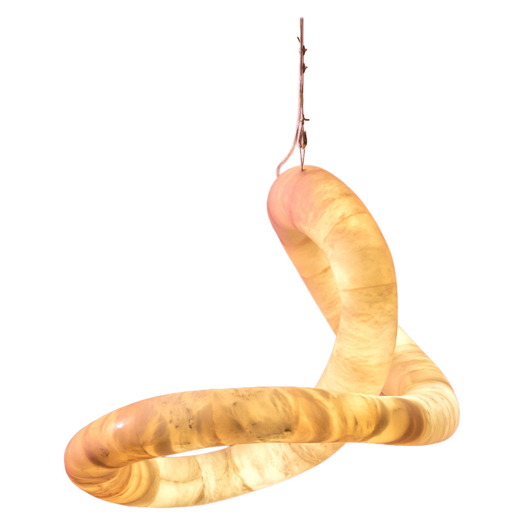 Aqua Fossil Light VII Ceiling Lamp in Alabaster by Amarist Studio