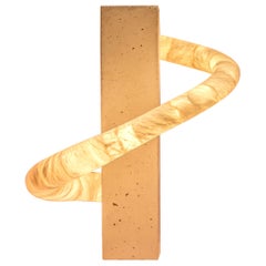 Aqua Fossil Stream Decorative Light Sculpture in Alabaster by Amarist Studio