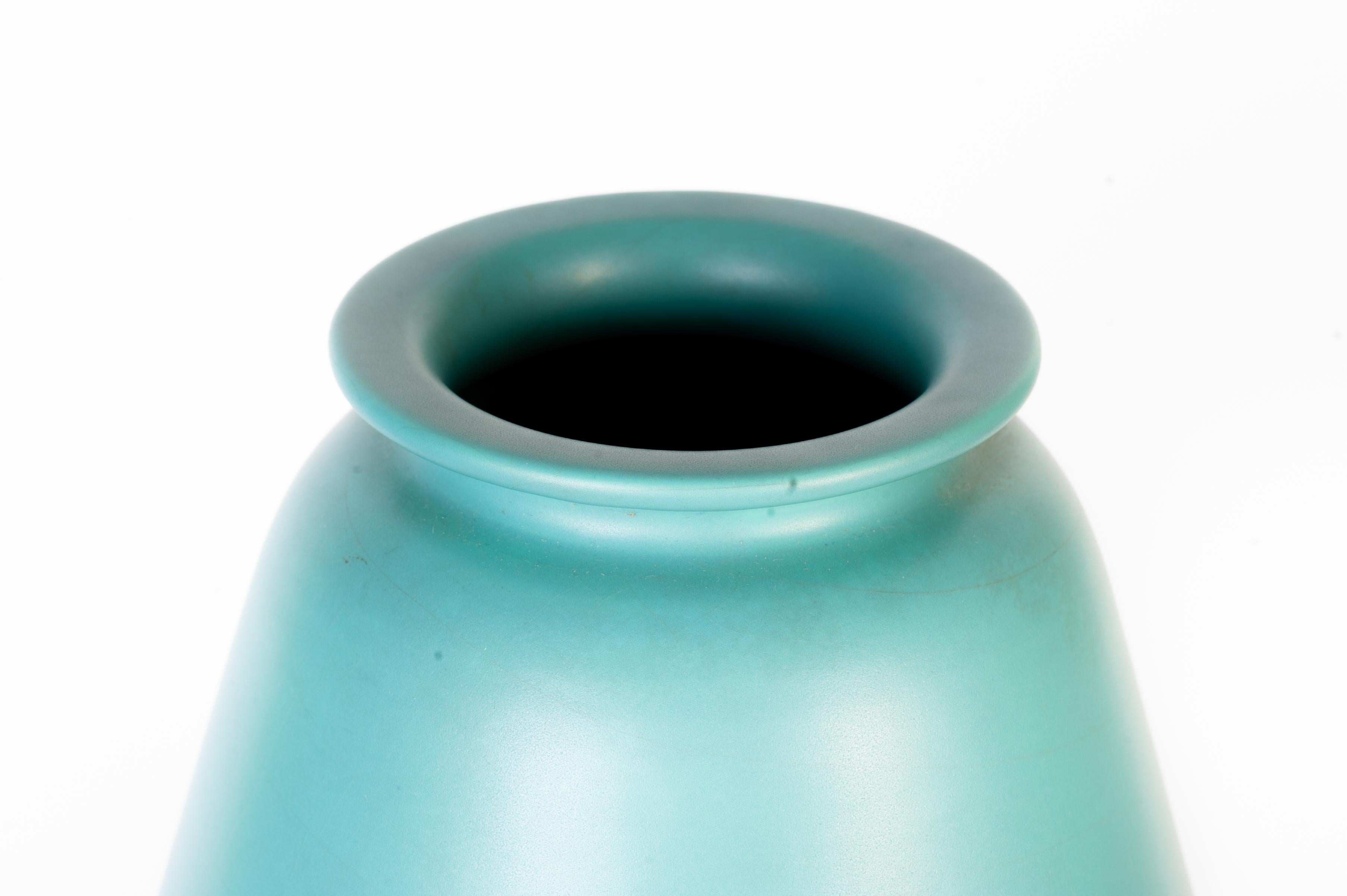 Italian Aqua Green Ceramic Vase by Ceramiche Nove, Italy, 1950s For Sale