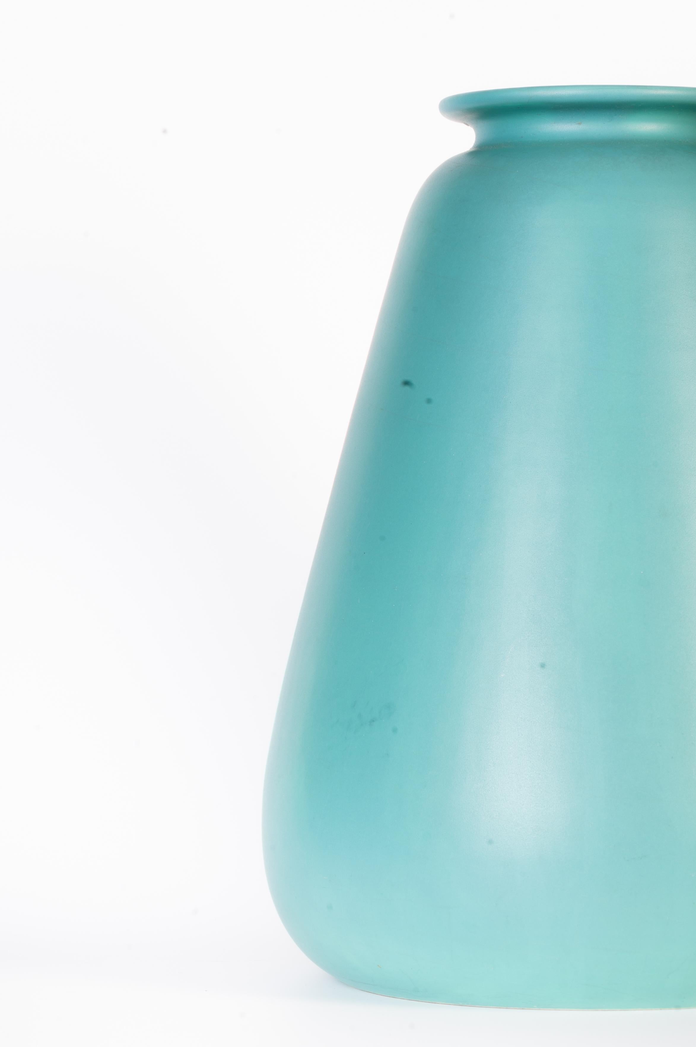 Aqua Green Ceramic Vase by Ceramiche Nove, Italy, 1950s In Good Condition For Sale In Roma, IT