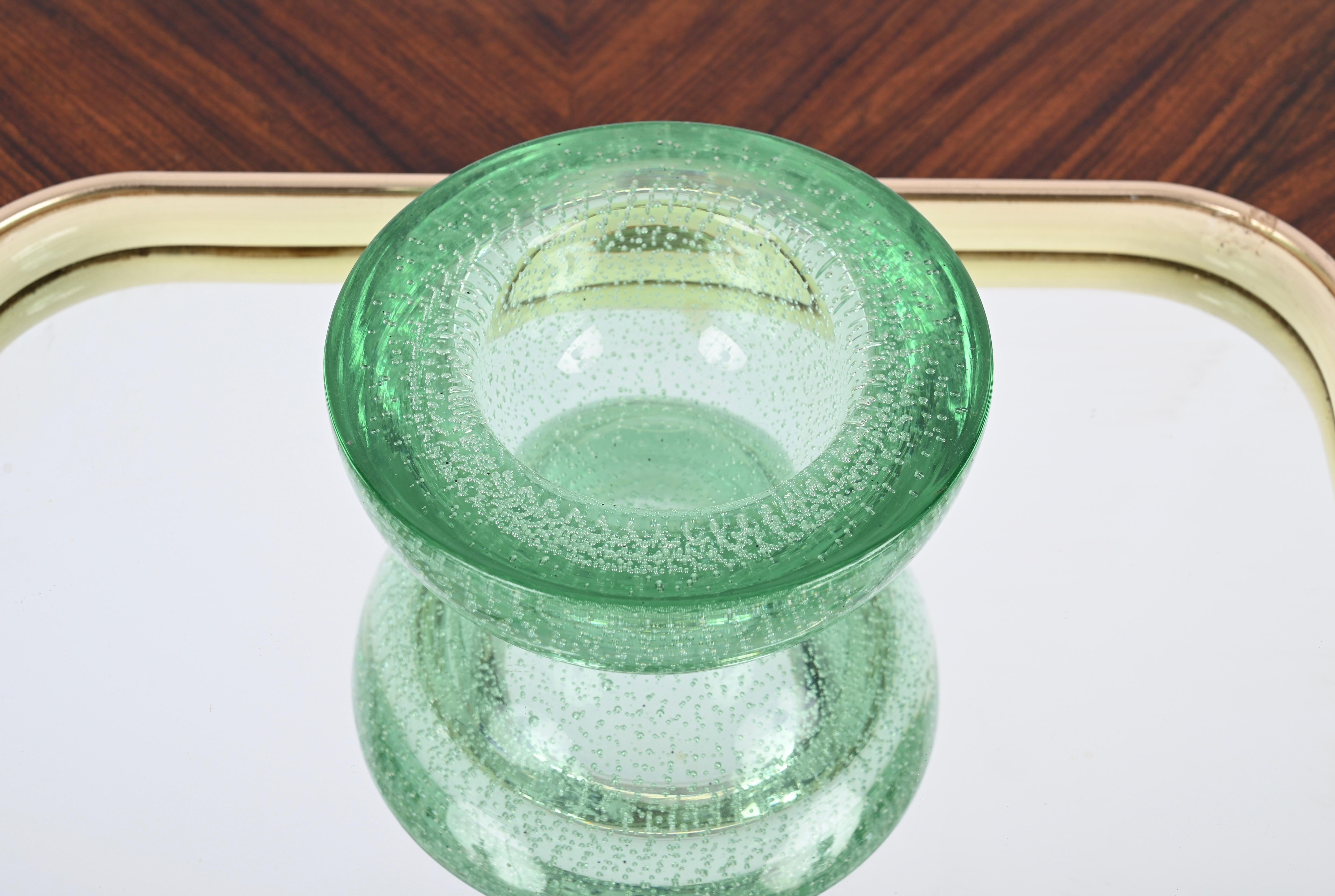 Bol ou cendrier Bullicante en verre de Murano vert aqua, Italie, Barovier 1960 4