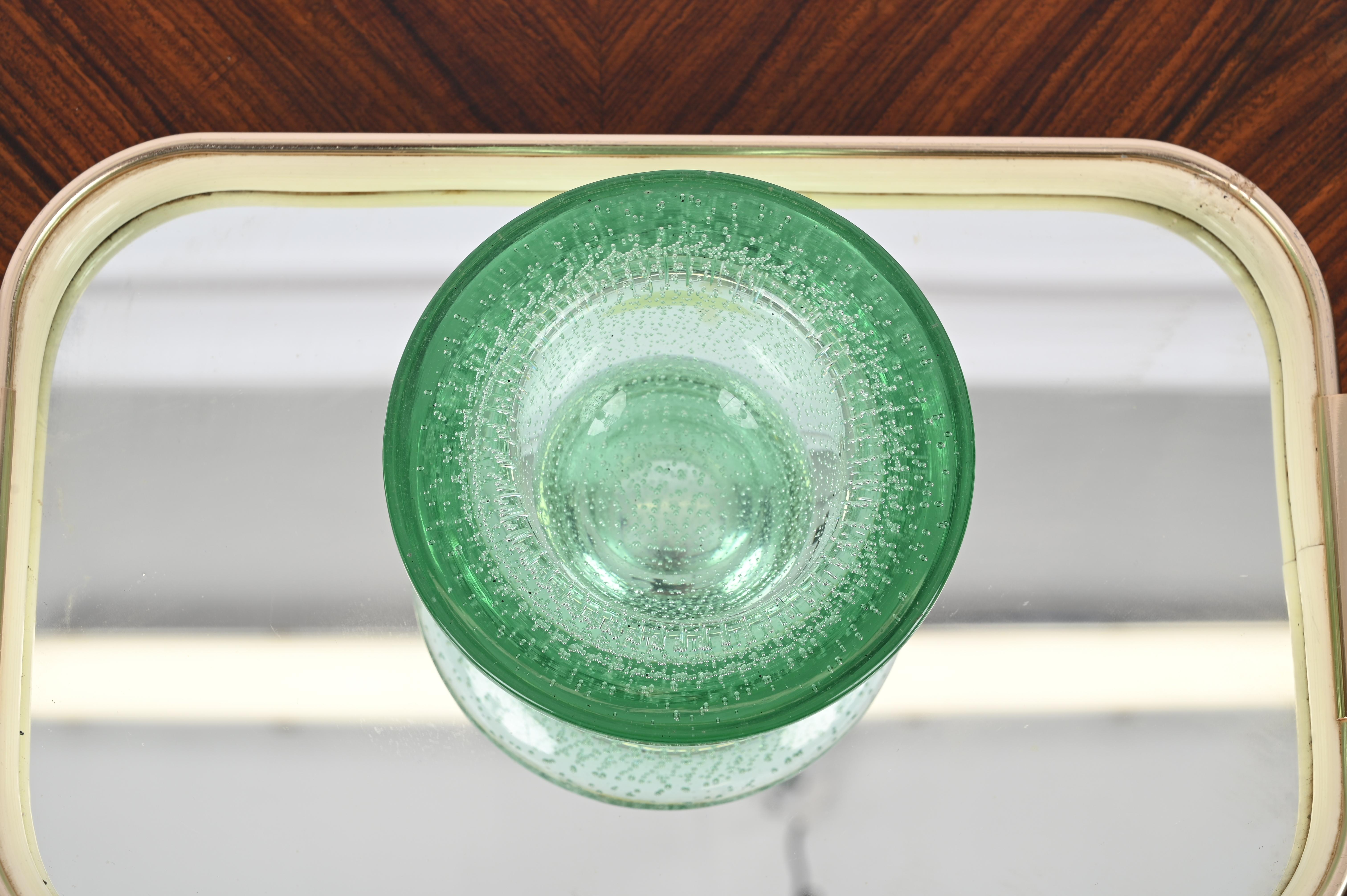 Bol ou cendrier Bullicante en verre de Murano vert aqua, Italie, Barovier 1960 5