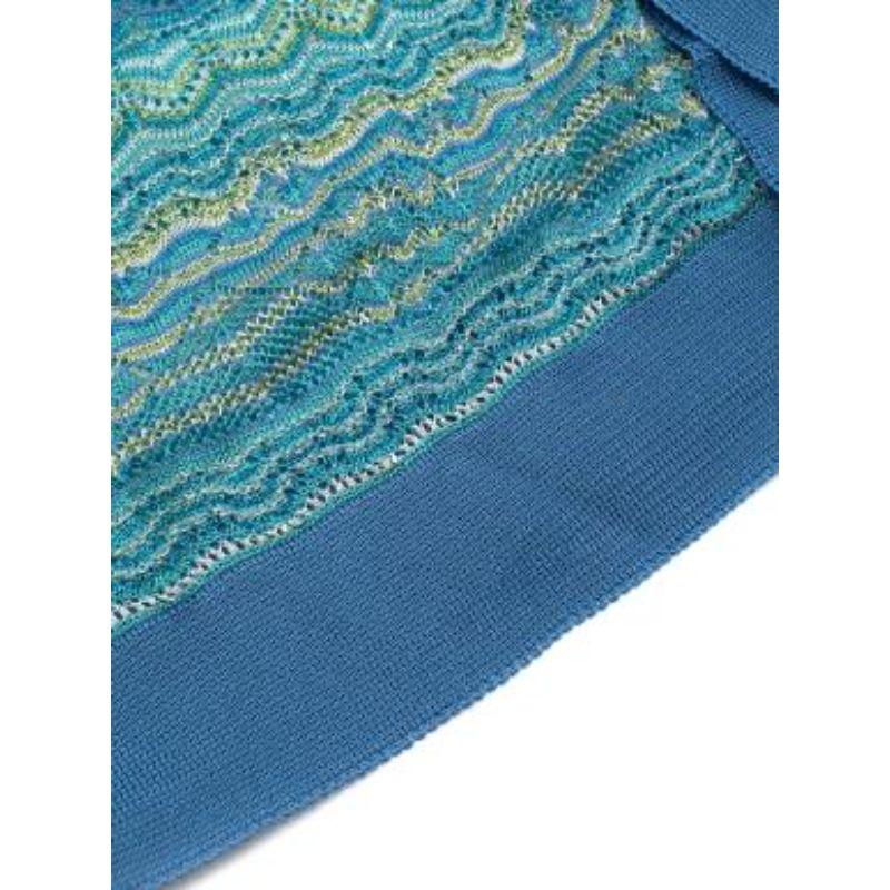 Women's Aqua & green striped knitted top For Sale