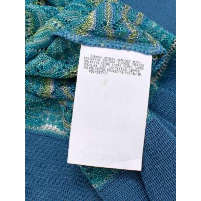 Aqua & green striped knitted top For Sale 4
