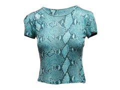 Aqua Gucci Snakeskin Print Short Sleeve T-Shirt Size IT 40
