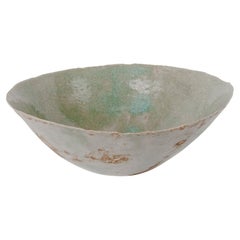 Aqua Handmade Ceramic Big Flare Bowl, Nathalie Sonnet
