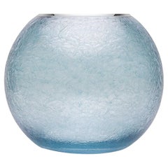 Aqua Light Blue Round Vase