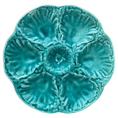 Plato de Ostra de Aqua Majolica Gien, circa 1950