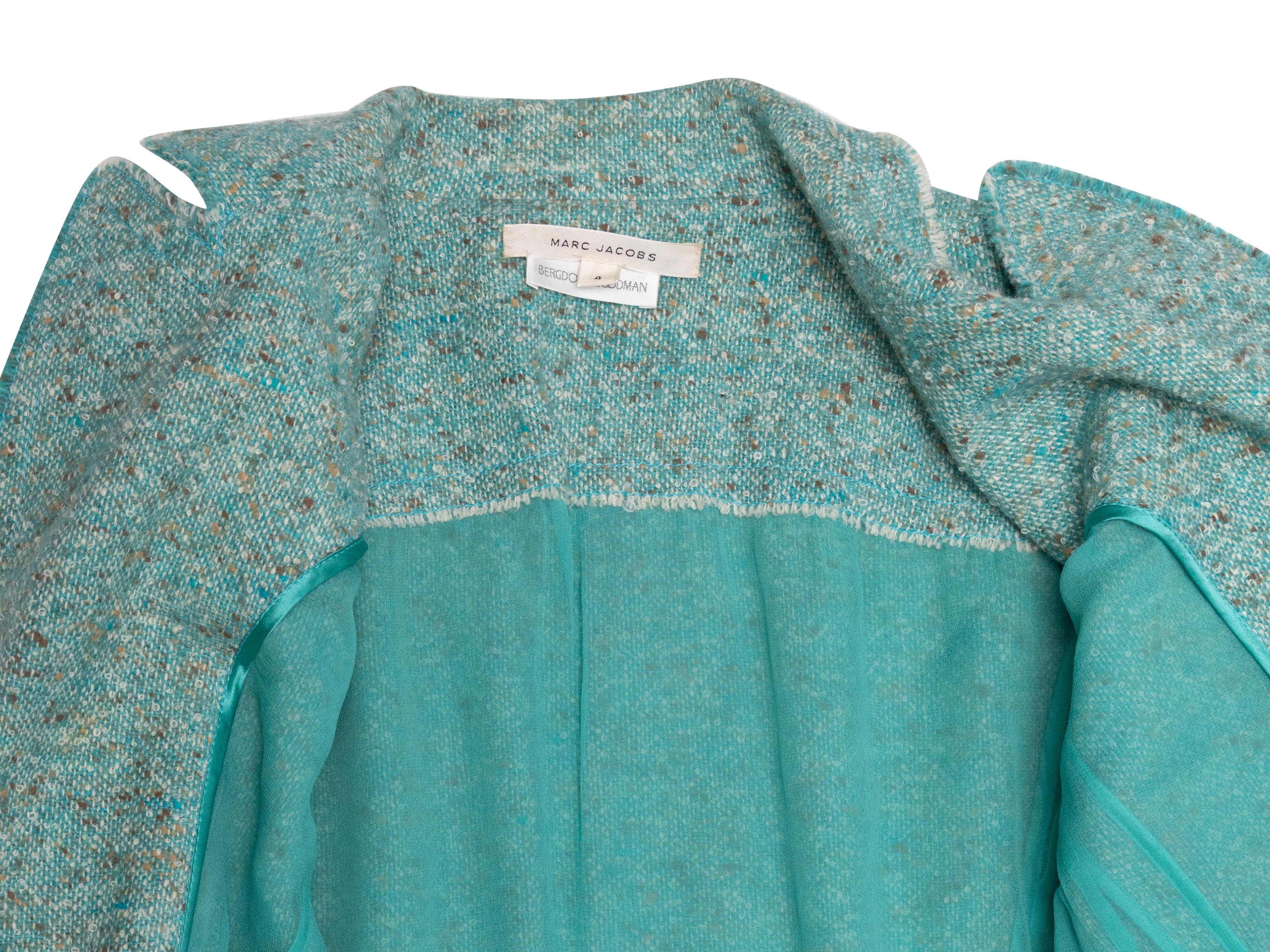 Aqua Marc Jacobs Wool Tweed Blazer Size US 4 im Zustand „Gut“ im Angebot in New York, NY
