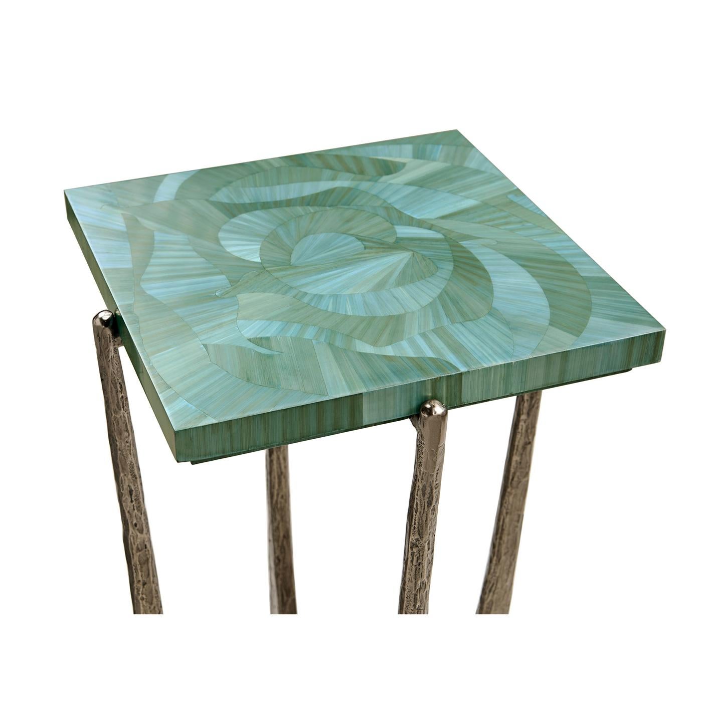 XXIe siècle et contemporain Table d'appoint carrée Aqua Mist en vente